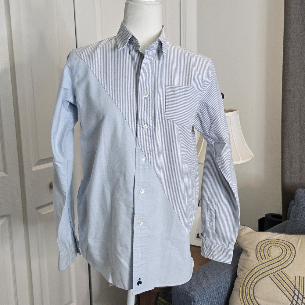 Brooks Brothers Asymmetrical Striped Kids Button Down Shirt